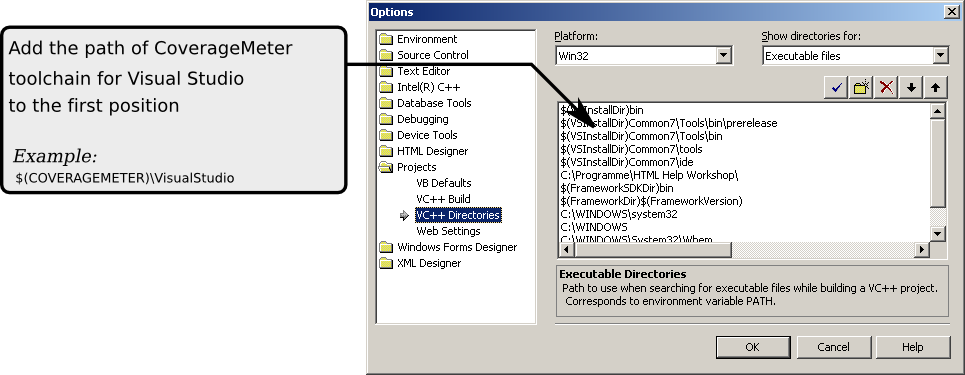 "Setting the path on Visual Studio 2005 and 2008"