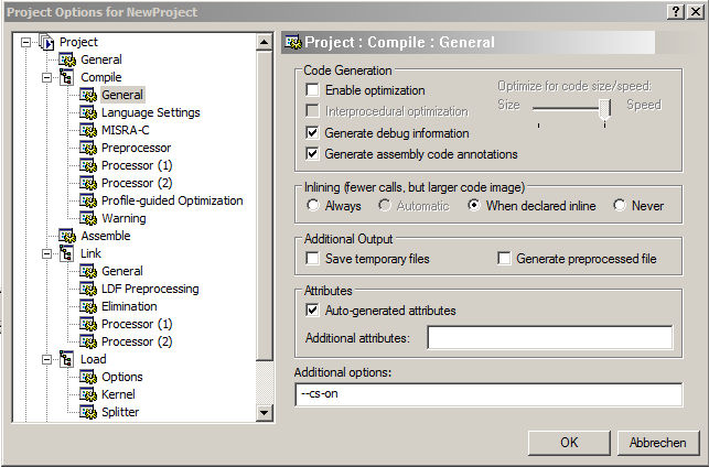 "Activating the code coverage analysis for the compiler"