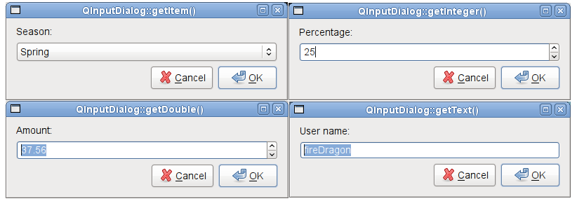 Input Dialogs