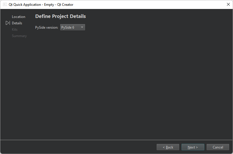 {Define Project Details dialog}