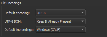 {Default file ending preferences}