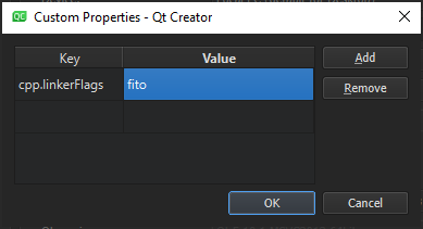 "Custom Properties dialog"