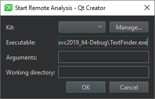 {Start Remote Analysis dialog}