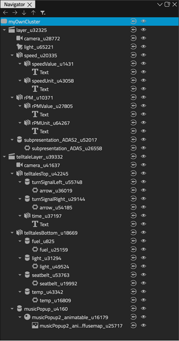 "Go into component My Own Cluster"