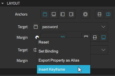 "Inserting keyframe for top anchor margin"