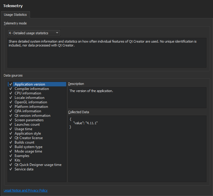 "Telemetry settings"