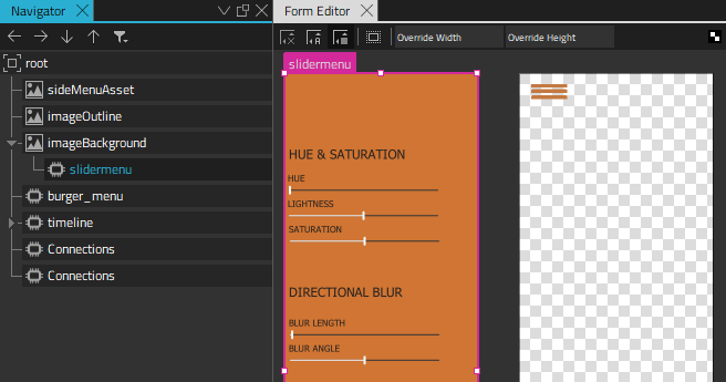 "SliderMenu component"