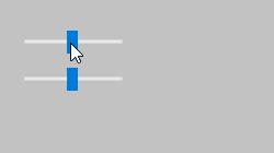 "Previewing a bi-directional binding of two sliders"