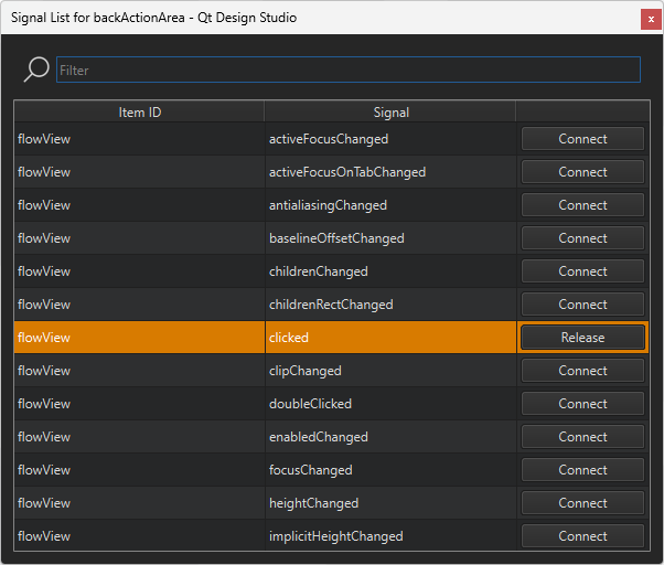 "Signal List dialog"