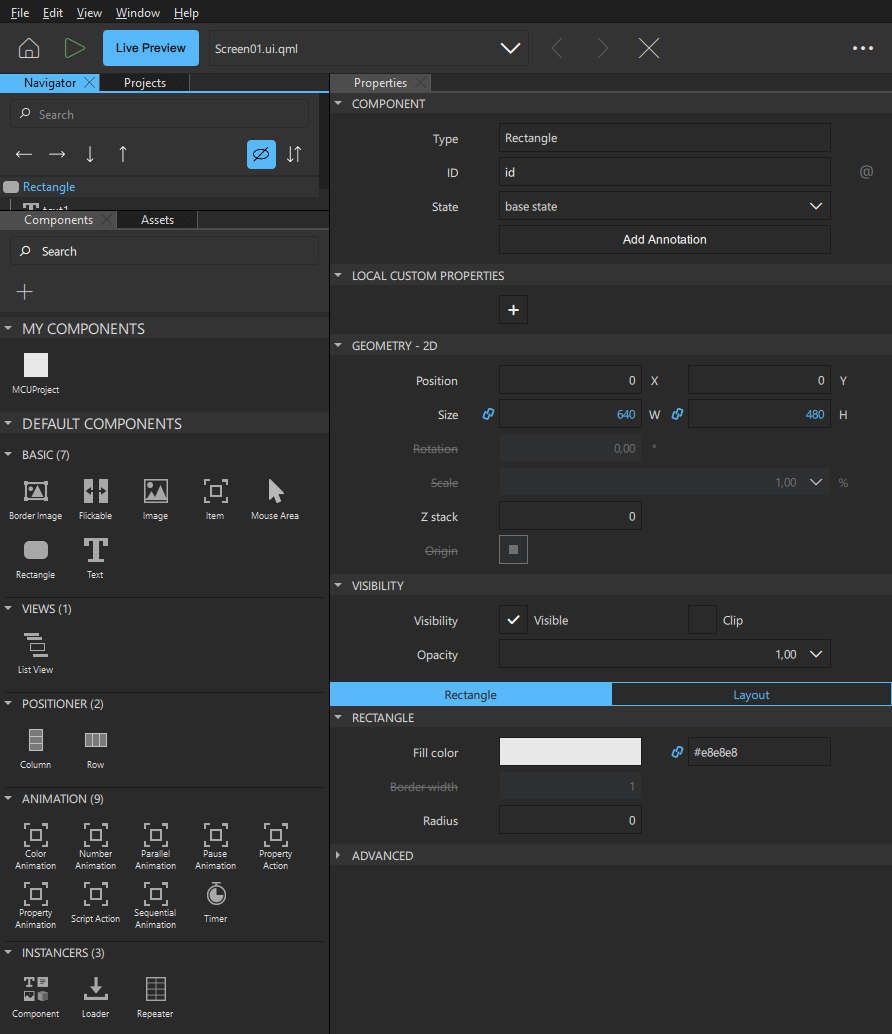 "Components and Text properties supported for MCUs"