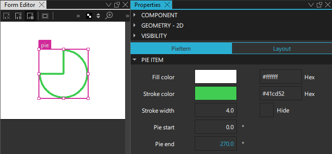 "Pie properties"