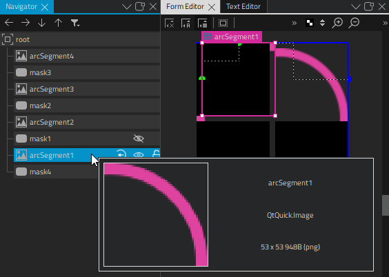 "MultSegmentArc component"